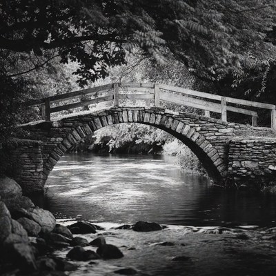 Stone Arch Bridge Over Stream