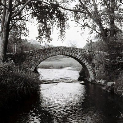Stone Arch Bridge over Stream