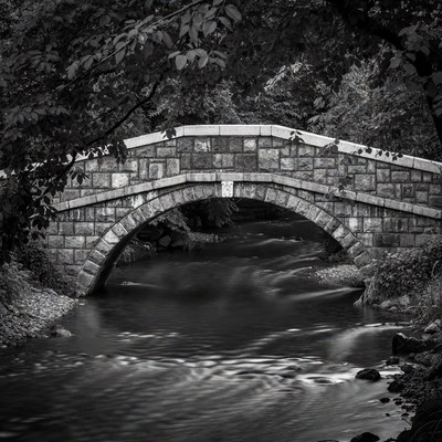 Stone Arch Bridge over Stream
