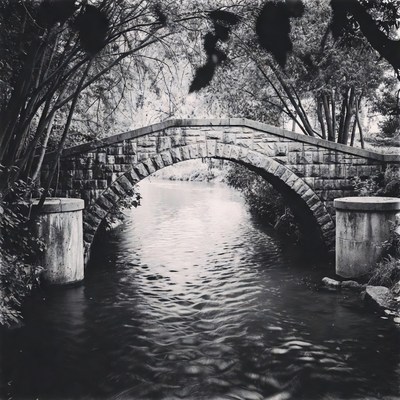 Stone Arch Bridge over River