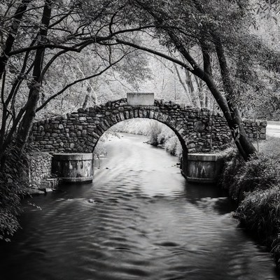 Stone Arch Bridge over Stream
