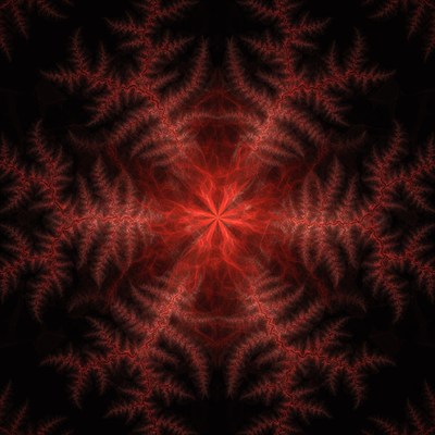 Red Fractal Pattern on Black