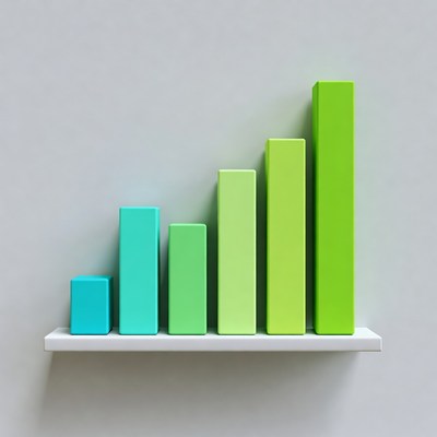 Colorful Bar Graph on Shelf