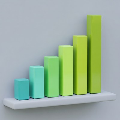 Colorful ascending bar graph