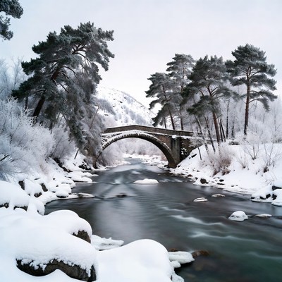 Stone Arch Bridge Over Snowy River