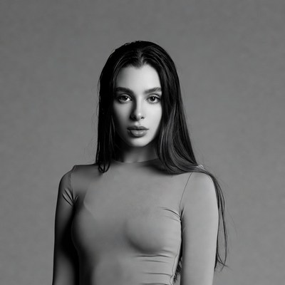 Woman with long black hair