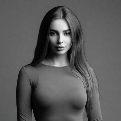 Woman in black bodysuit portrait