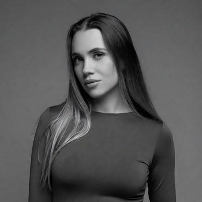 Woman with long hair portrait