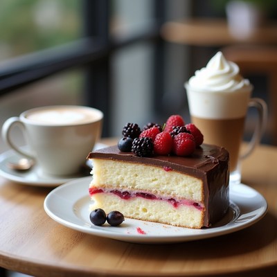 Berry Chocolate Cake with Latte