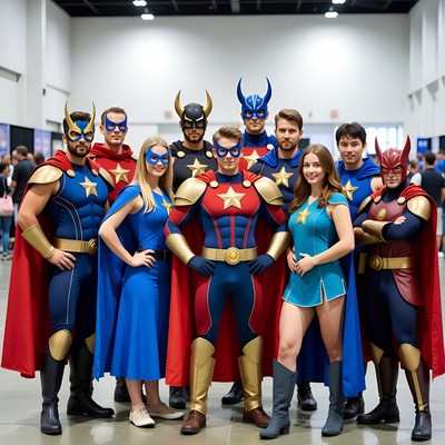 Invincible Superhero Cosplayers Group Pose