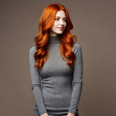 Woman with long red hair
