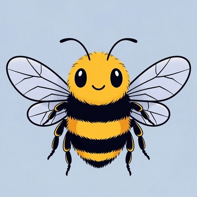 Cute cartoon bee illustration