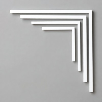 White L-Shaped Brackets Various Sizes