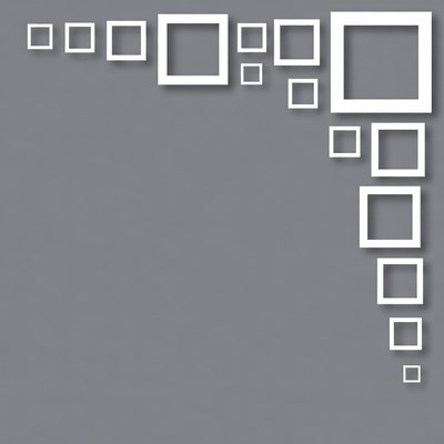 White Picture Frames on Gray Background