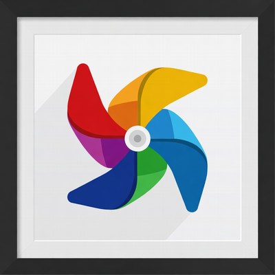 Colorful Pinwheel Illustration in Frame