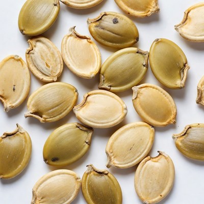 Pumpkin Seeds on White Background