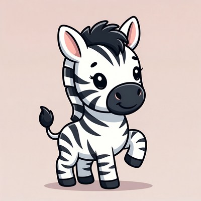 Cute cartoon baby zebra