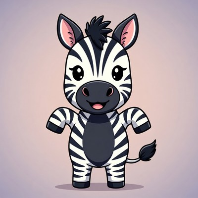 Cute cartoon baby zebra