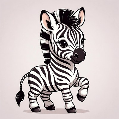 Cute baby zebra illustration