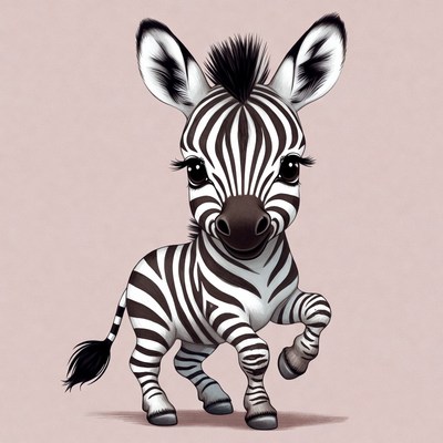 Cute baby zebra illustration