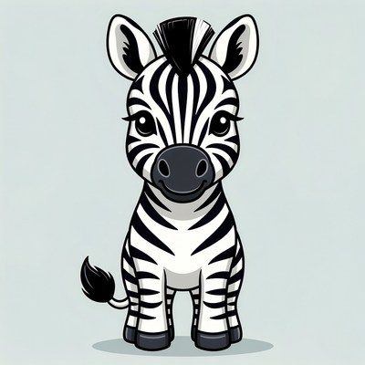 Cute baby zebra illustration