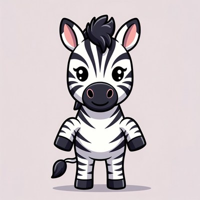 Cute cartoon baby zebra