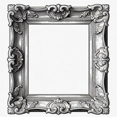 Ornate Vintage Empty Picture Frame