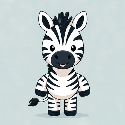 Cute cartoon zebra illustration