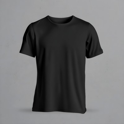 Black T-Shirt on Man