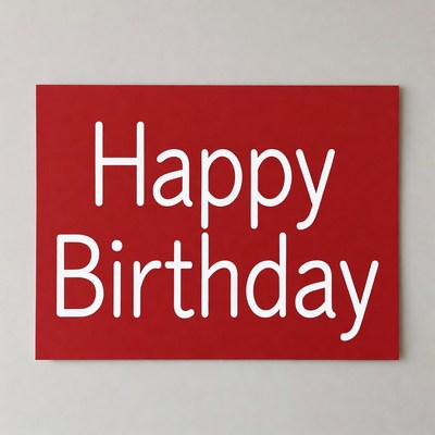 Happy Birthday sign on red background