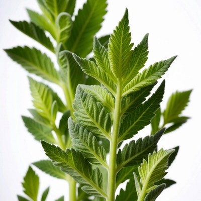 Fresh green cannabis leaves