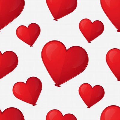 Red heart balloons pattern