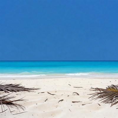 Tropical Beach with Clear Blue Water