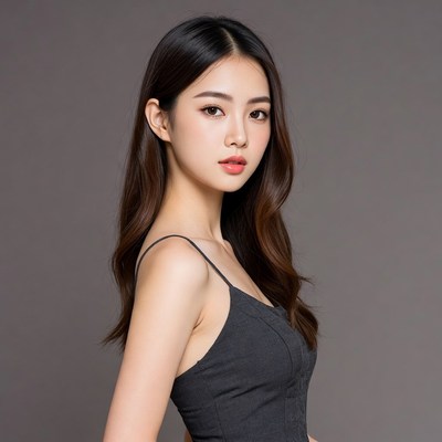 Asian woman in black camisole