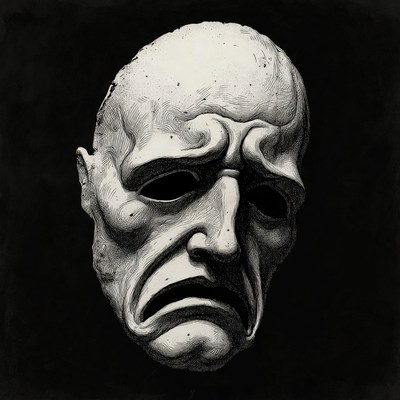 Sad White Drama Mask