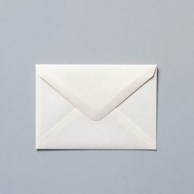 White envelope on gray background
