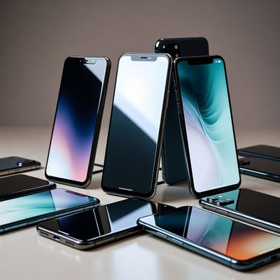 Multiple iPhones on table