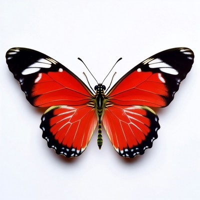 Red butterfly with black wings