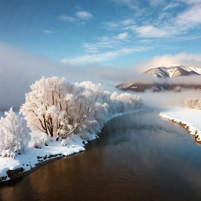 Frosty Trees Along Snowy River