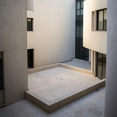 Modern White Courtyard Building