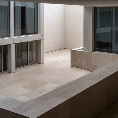 Modern Glass Atrium Courtyard