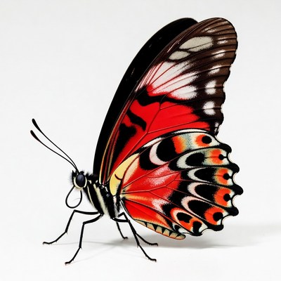 Red butterfly with black wings