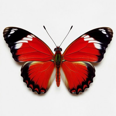 Red butterfly with black wings
