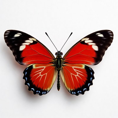 Red butterfly with black wings