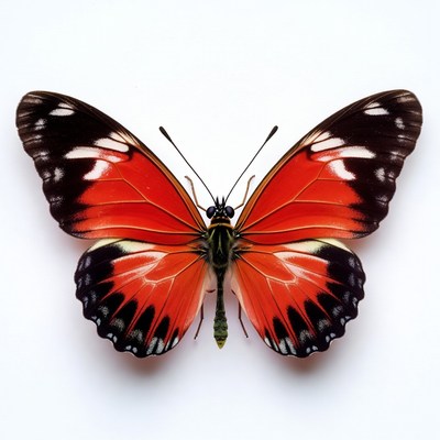 Red butterfly with black wings