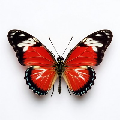 Red butterfly with white spots