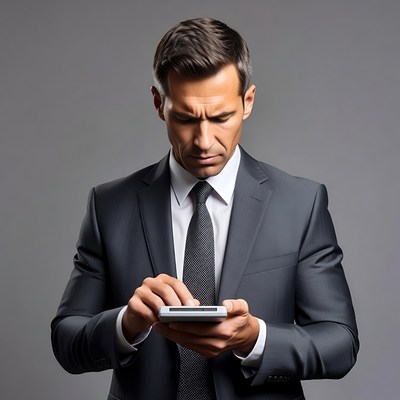 Businessman using tablet
