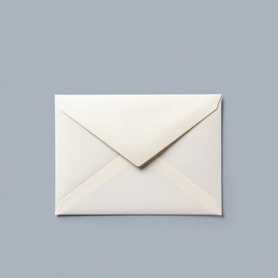 White envelope on gray background