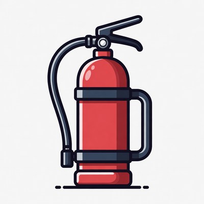 Red Fire Extinguisher Illustration