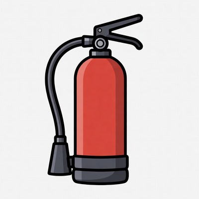 Red Fire Extinguisher Illustration